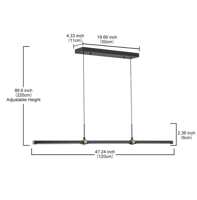 Pendant - Ailah 3 - Light Matte Black LED Kitchen Island Pendant - WF1.3.26