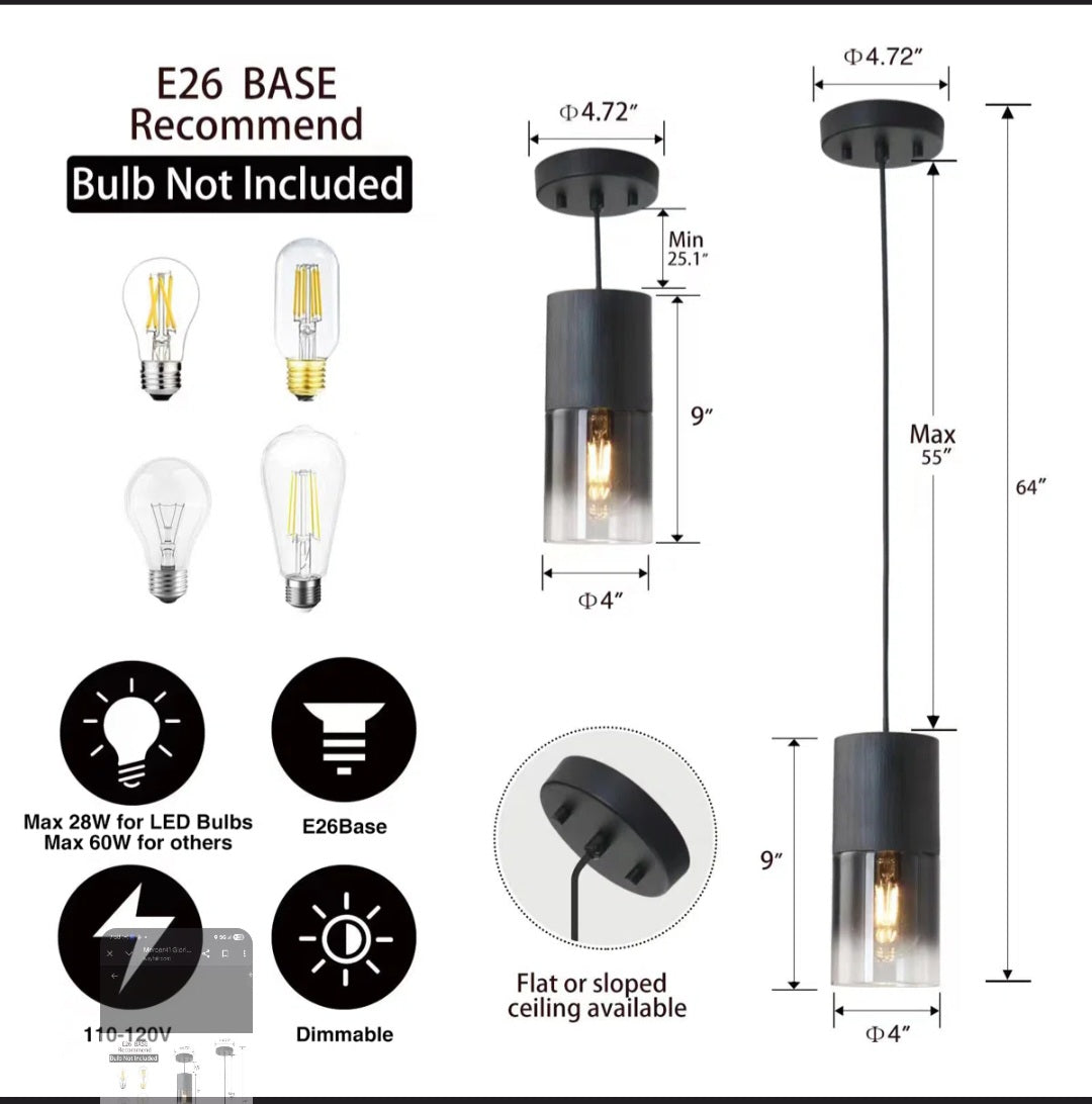 Pendant - Glorianne 2 Pack Modern Pendant Light Fixture for Kitchen Island - WF1.3.26