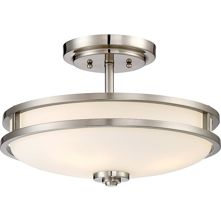 Flush Mount - Quoizel Cadet 3-Light Brushed Nickel - WF