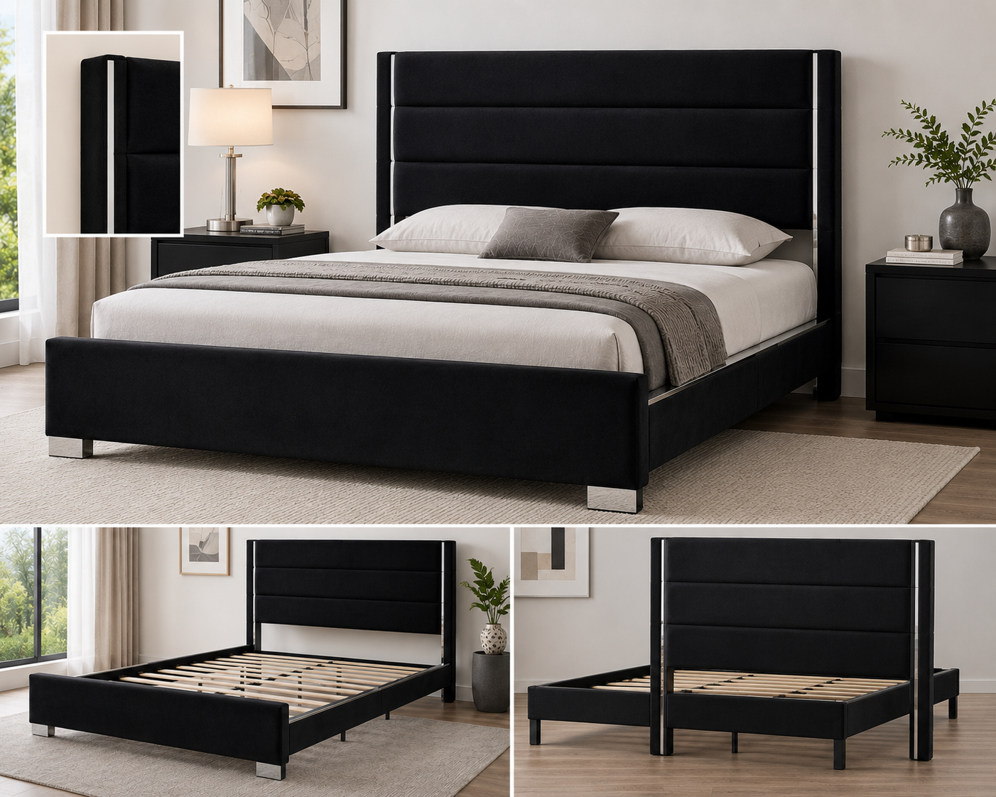 Bed - Queen Black Velvet Puzzle Project