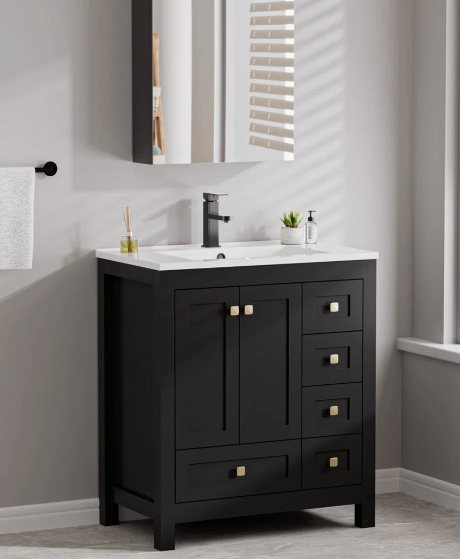 Bathroom Vanity - 30” Wimer Single Bathroom Vanity Set With Sink Top