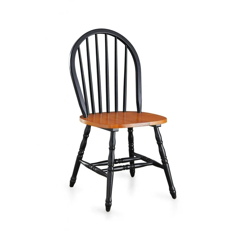 Dining Chair Set of 2 - Autumn Lane Windsor Wood Chairs Black and Oak