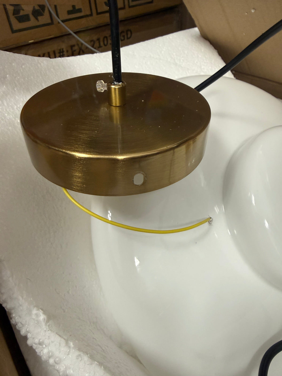 Pendant - Vintage White Milk Glass