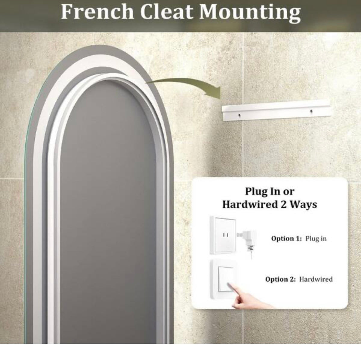 Mirror - 24 in. W x 32 in. H Oval Frameless UL Certified Front and Back LED Anti-Fog