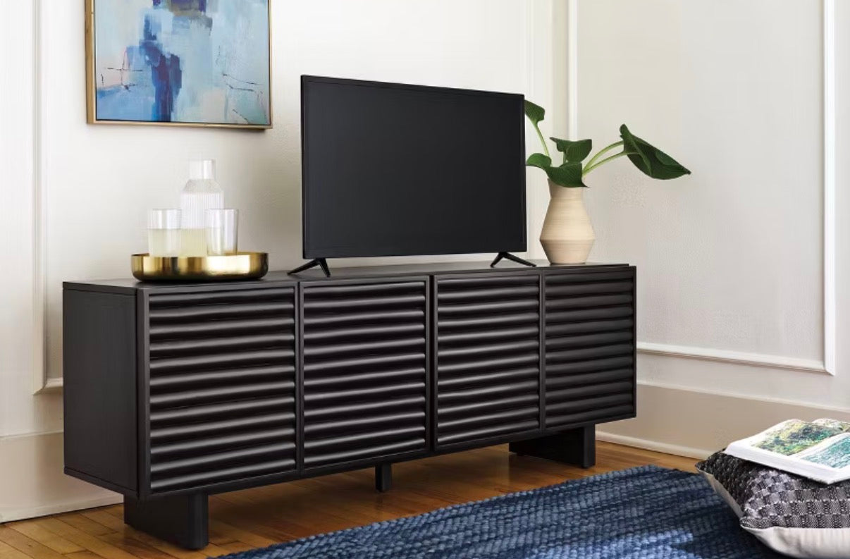Media Stand - Acanalado 4 Door Cabinet for TV up to 55” (60” W x 15 1/4” D x 22 1/2” T)