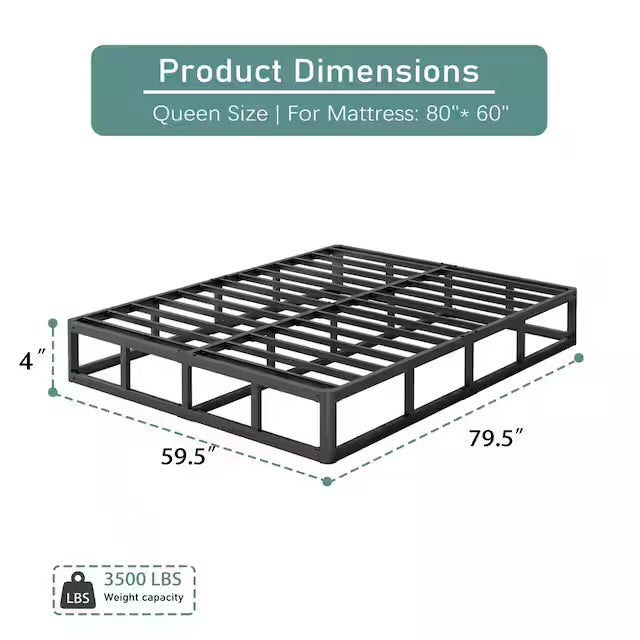 Mattress Support - Queen Size 4" Box Spring