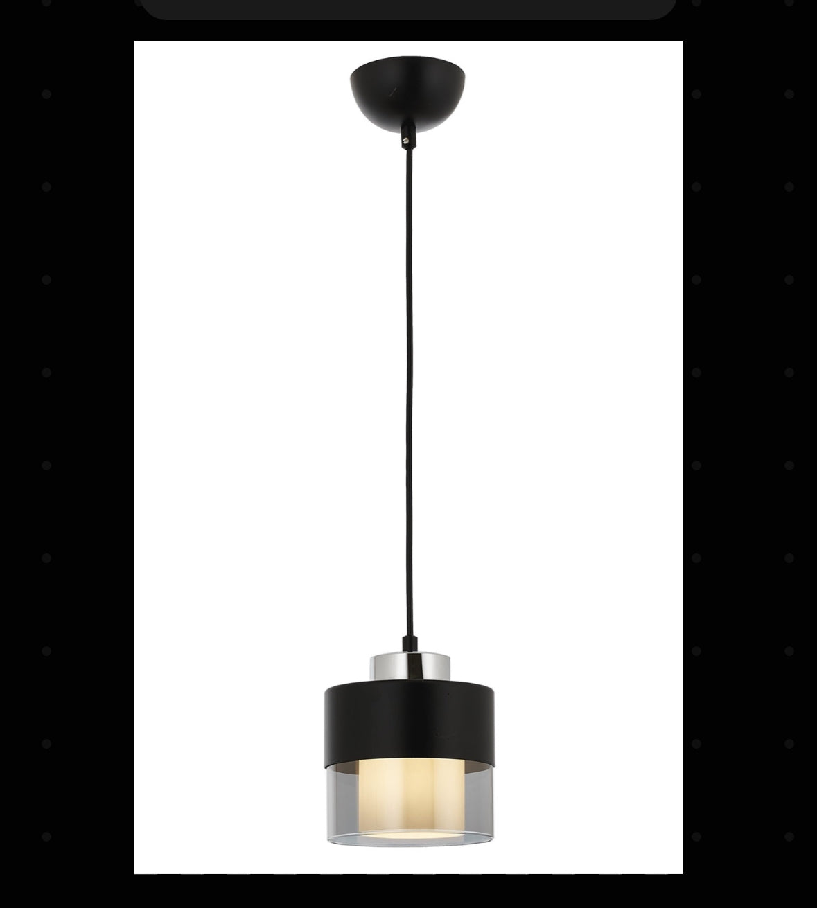 Pendant - Avonni Black Glass Hanging - WF
