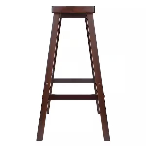 Barstool Set of 2 - 29” Satori Saddle Seat Walnut Bar Stool