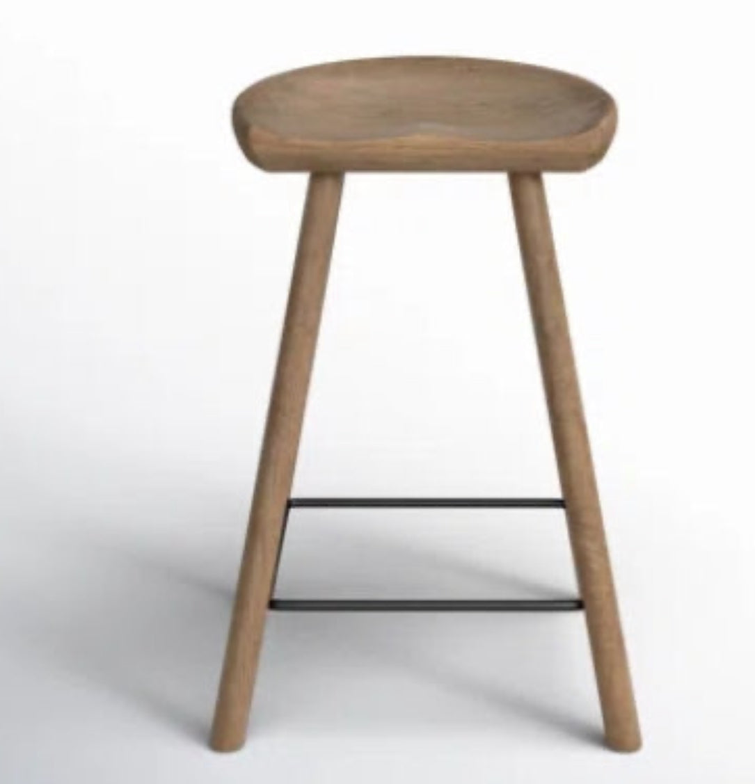 Barstool Single - 24" Casimer Solid Wood Stool