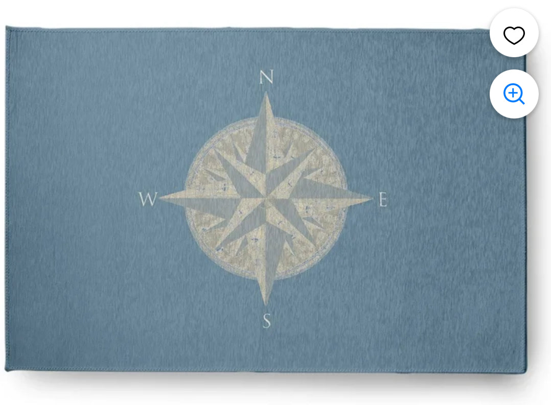 Rug - 4x6 Compass Nautical Chenille