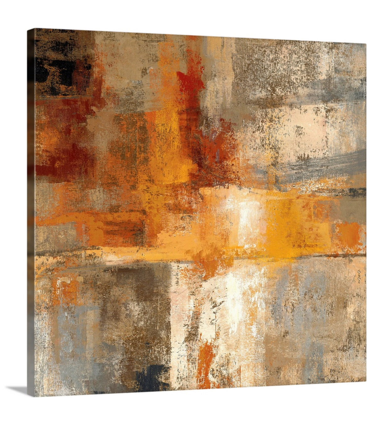 Canvas Art Silver and Amber Crop 36" x 36" - BSW