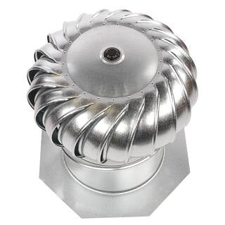 Roof Vent - 12 in. Mill Galvanized Steel Internally Braced Dual-Bearing Wind Ventilation Roof Turbine