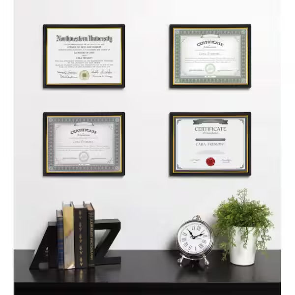 Frame - Corporate Document 8.5 in. x 11 in. Black Picture Frames (Set of 12)