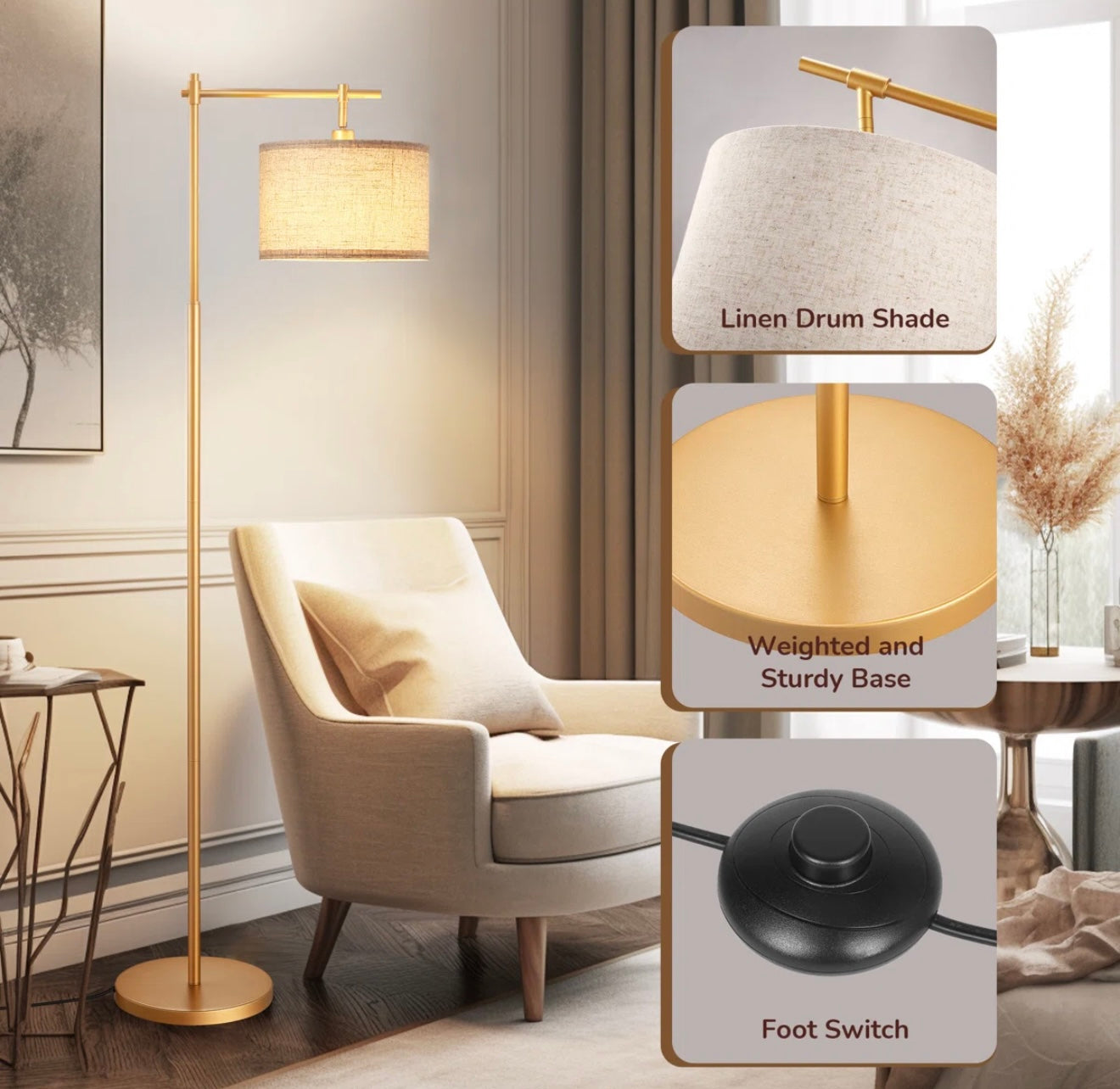 Lamp - Floor Lamp - Macneil 63” Arched Floor Lamp - WF9.25.25