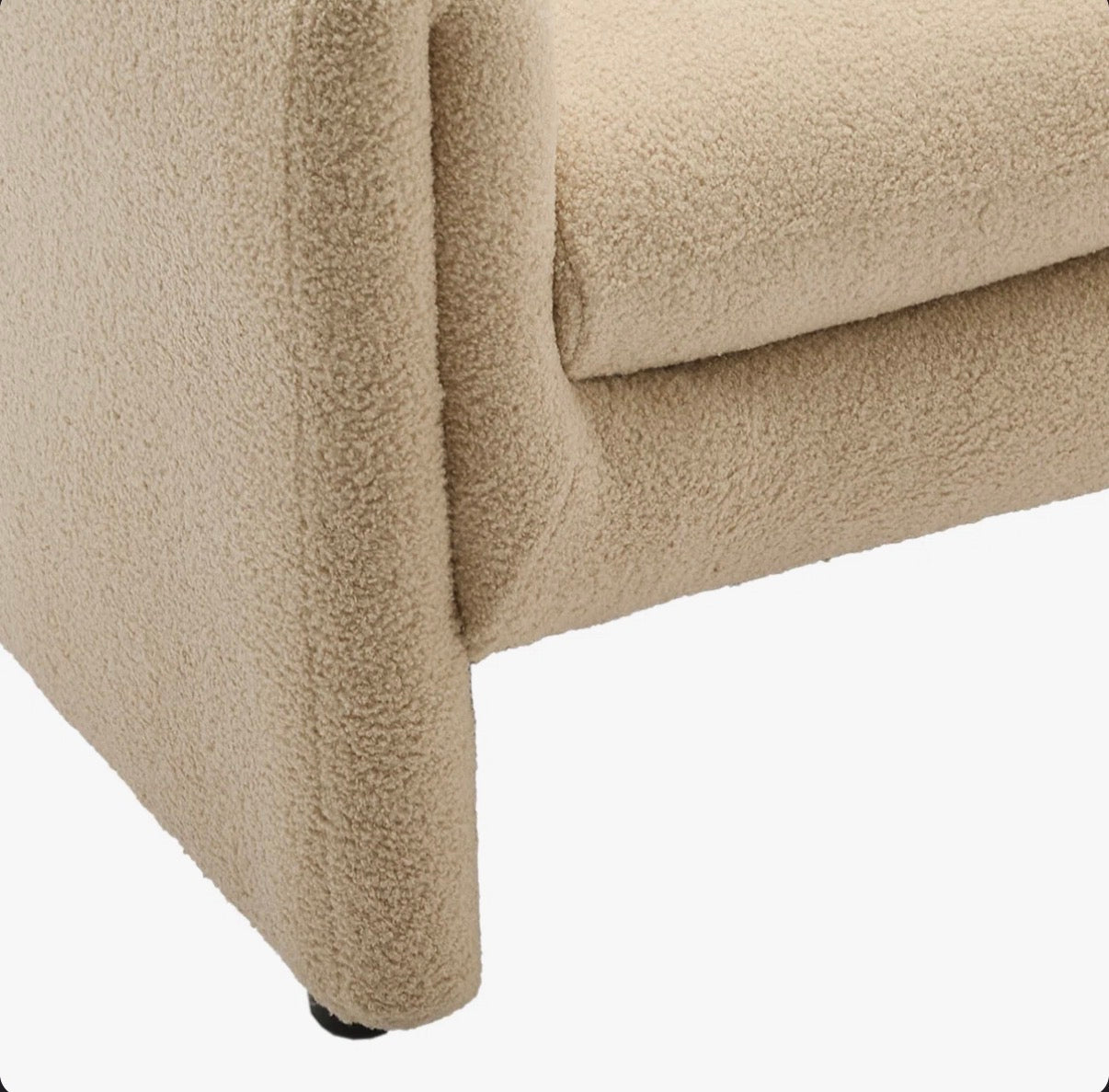 Chair - Accent Esly Upholstered Modern Curved Camel Boucle Barrel Accent Chair