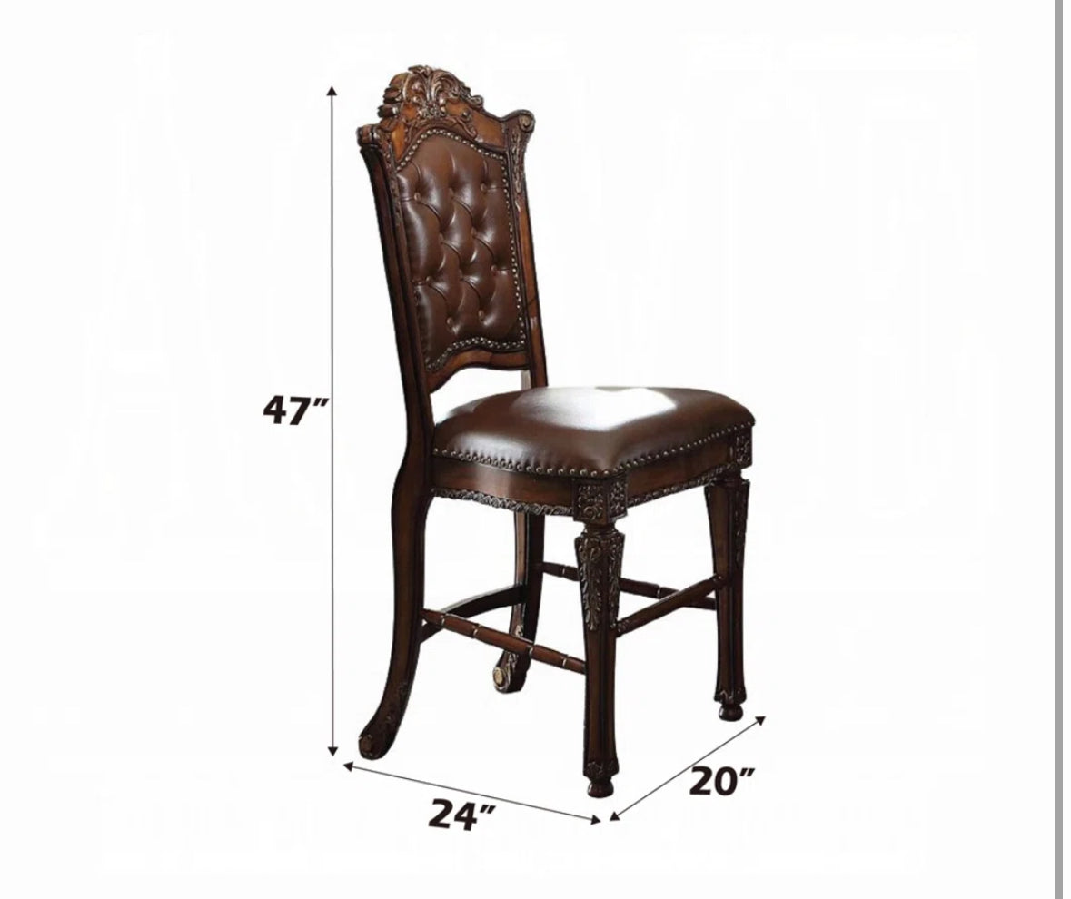 Barstool Set of 2 - 24” Counter height Wood and Upholstered Bar stools set of 2 - Hebron 4