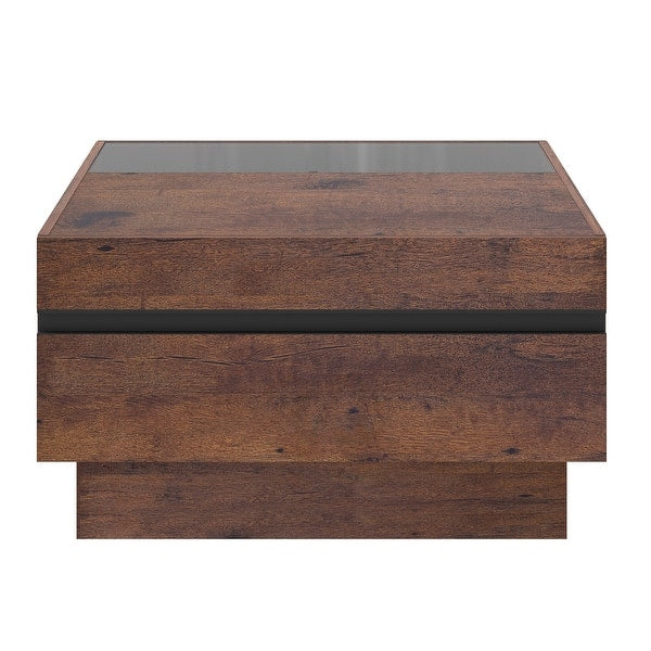 Coffee Table - WAMPAT Modern Coffee Table, Square Living Room Tables, 31.5"x 31.5", Brown