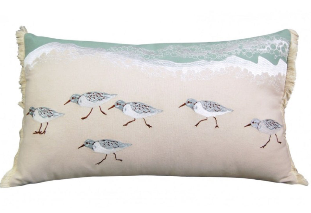Pillow - Lumbar Pillow 14"x24" Sandpiper Stitched - WF9.25.25