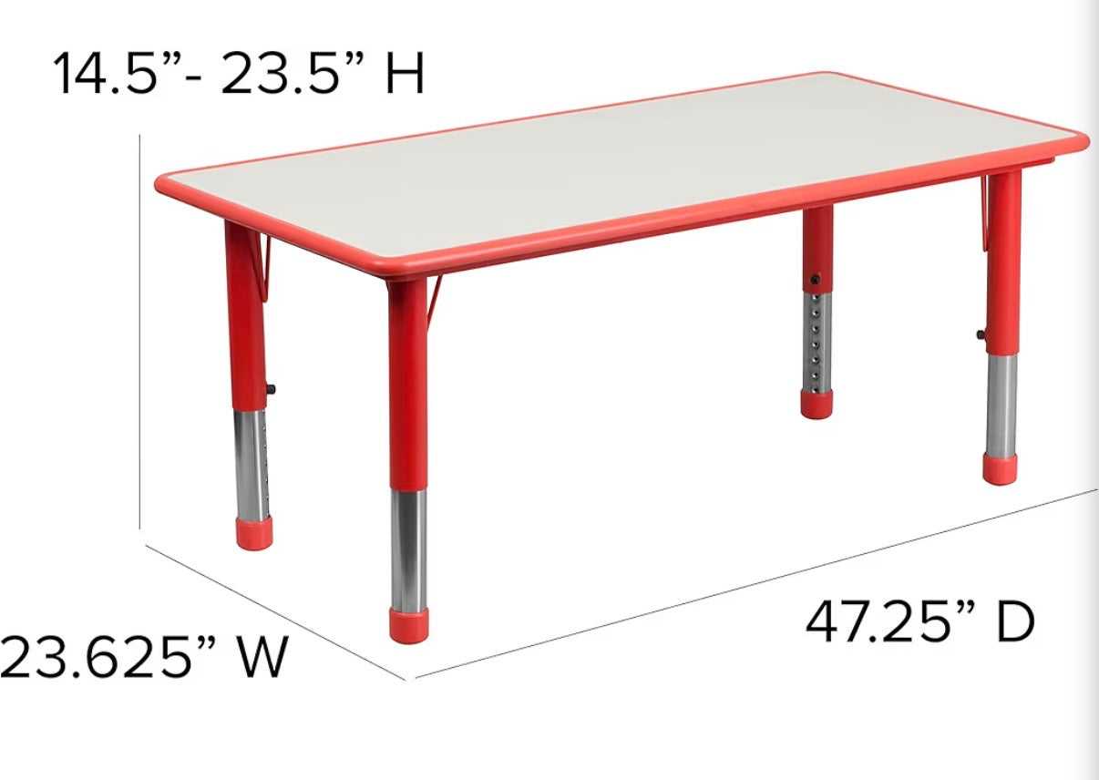 Flash Furniture Emmy Activity Table - Adjustable Classroom Activity Table