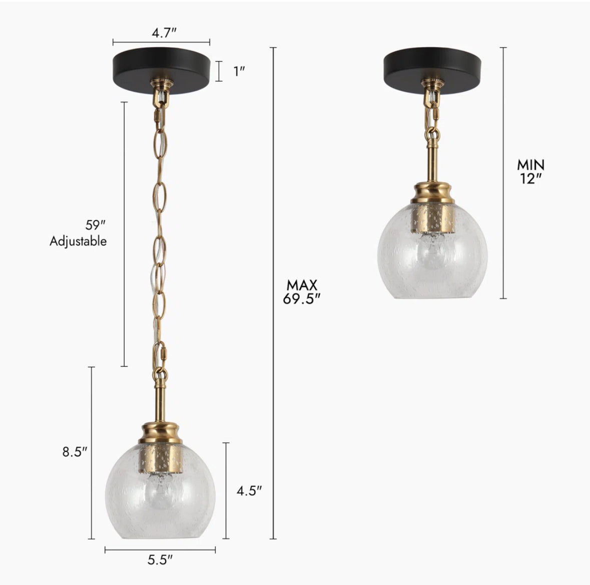 Pendant - Vasilis 1 light Kitchen Island Pendant - WF9.25.25