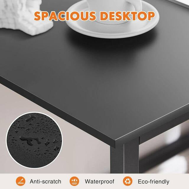 Desk - 31 in. Rectangular Black Computer Desk Home Office Writing Desk with X-Shaped Metal Frame