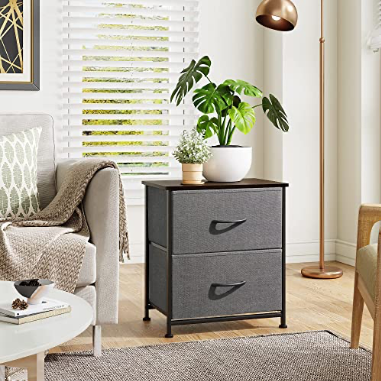 Fabric Nightstand - 2 Drawer Songmics Nightstand