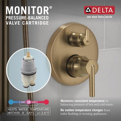Shower System - Delta Modern Raincan Shower System Champagne Bronze 2-handle Single function 10-in Round Shower Faucet ( Valve Included )