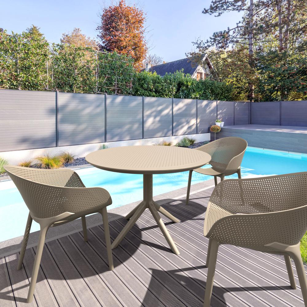 Outdoor Chair Set of 4 - Sky Pro Stacking Dining Chair Taupe