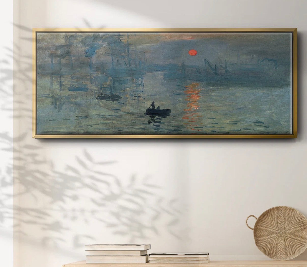 Framed Canvas - 24” x 60” “ Sunrise” by Monet