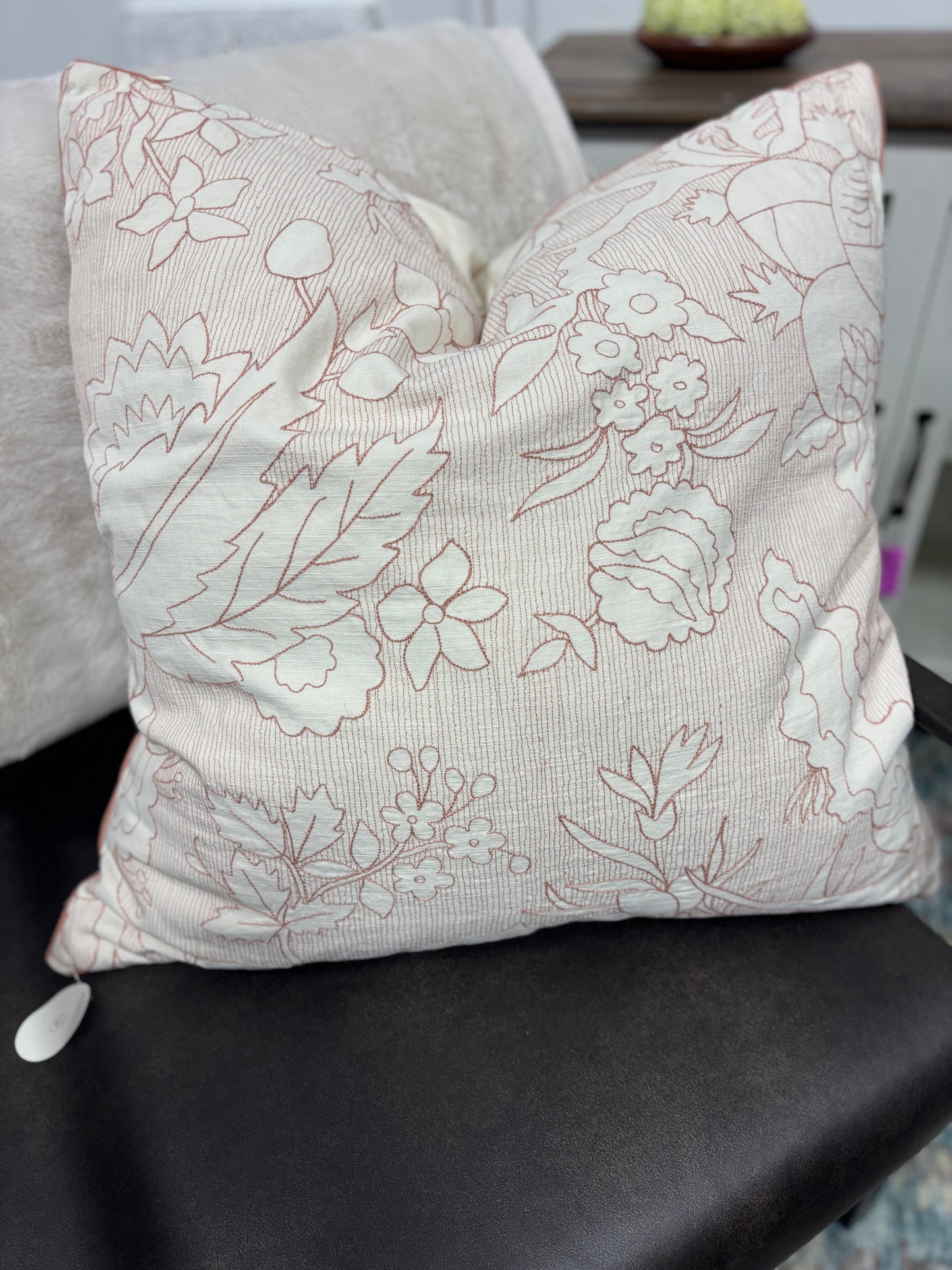 Pillow - Oversized Throw w/Blush Stitched Design - BT10.31.25