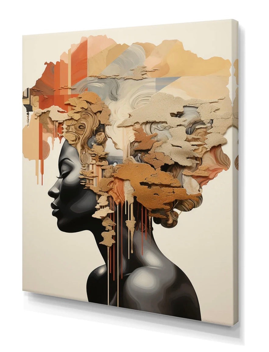 Canvas - 23.5” x 31.5” “Minimalism African Woman Portrait" Africa Wall Art