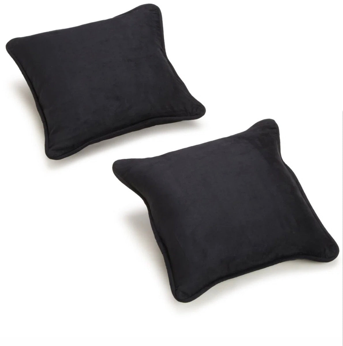 Pillow Set of 2 - Black Microsuede Throw Pillow