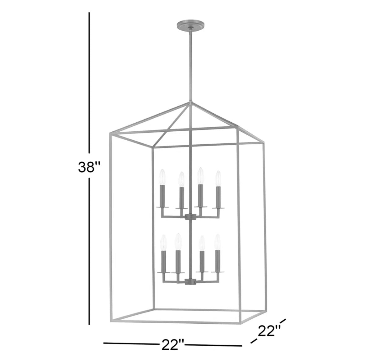 Chandelier - Ellis 8 - Light Lantern Rectangle