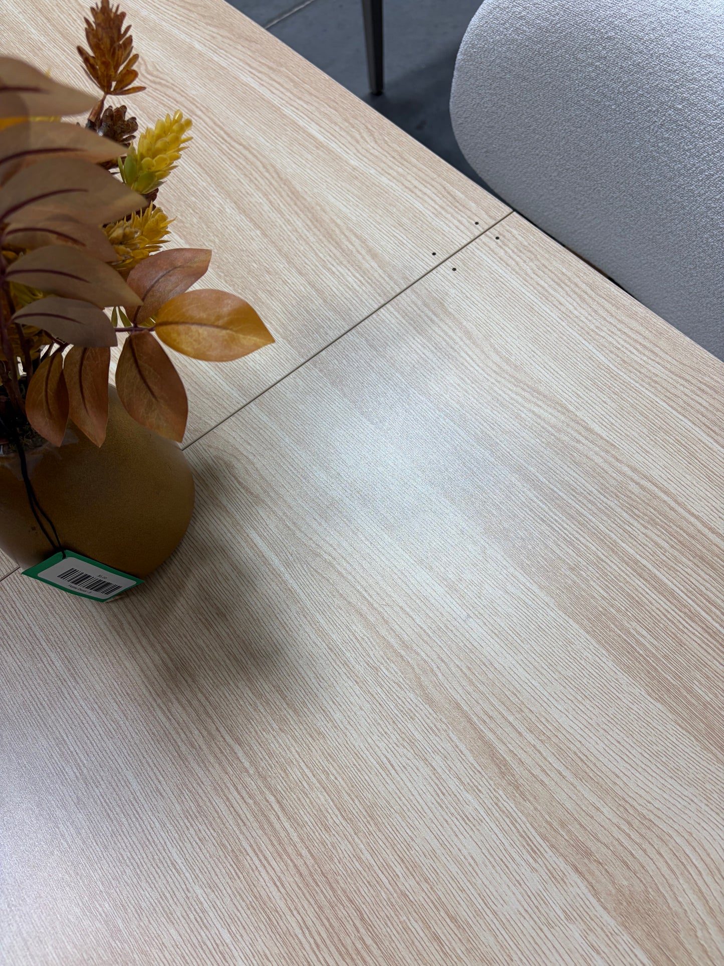 Dining Table - 63” x 30.75” Natural Wood Look with Fluted Legs (some flaws, see all photos)