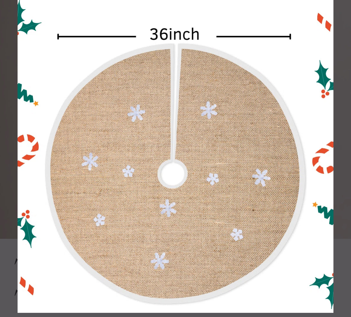 Christmas Tree Skirt - Snowflakes Tree Skirt - Hebron3