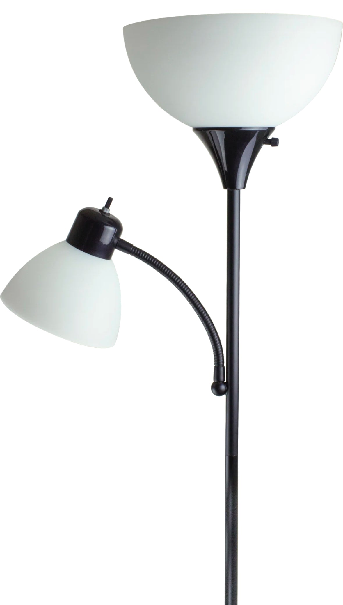 Floor Lamp - Kamer 71" Blakc Torchiere Floor Lamp with Outlet - WF12.4.25