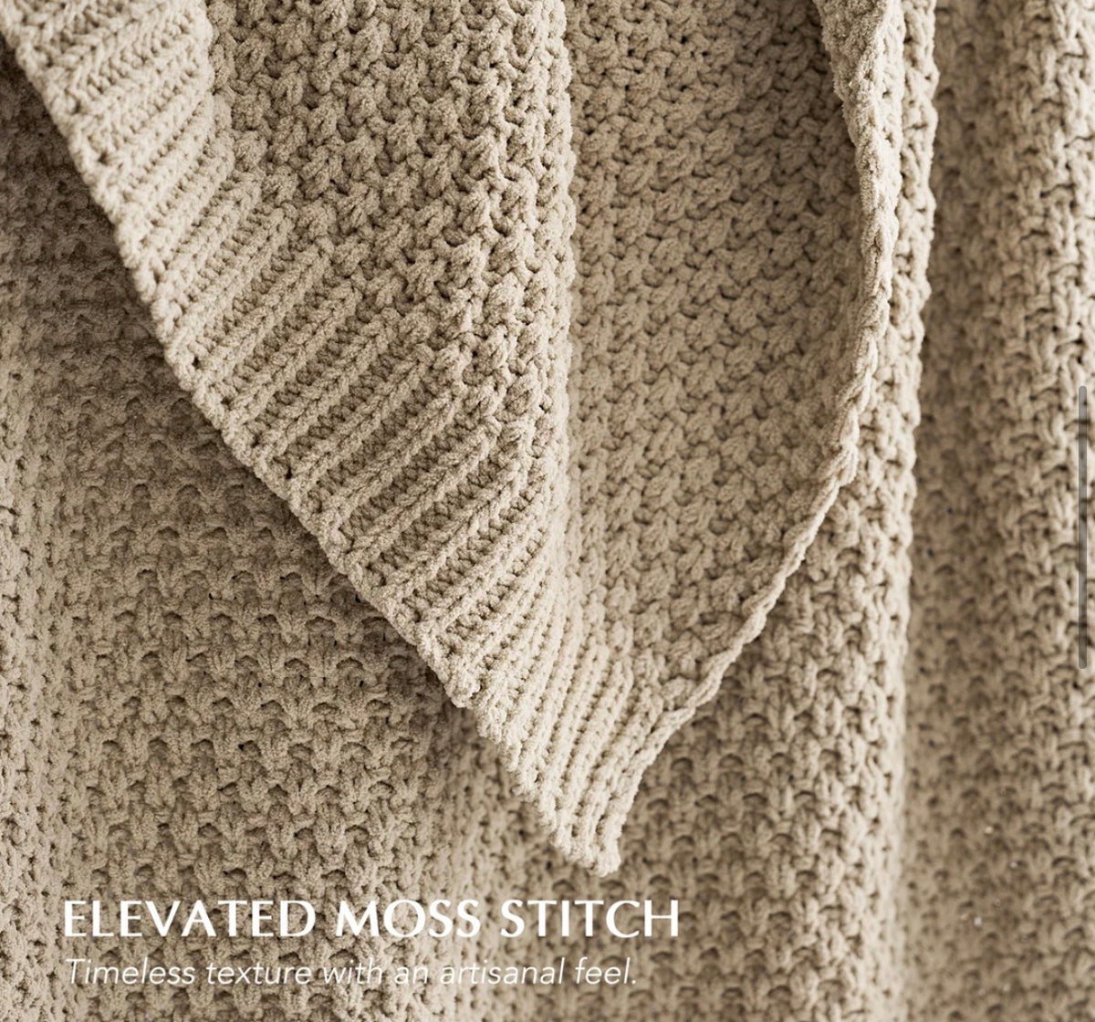 Blanket - 80" x 60" Chunky Chenille Knit Throw Blanket