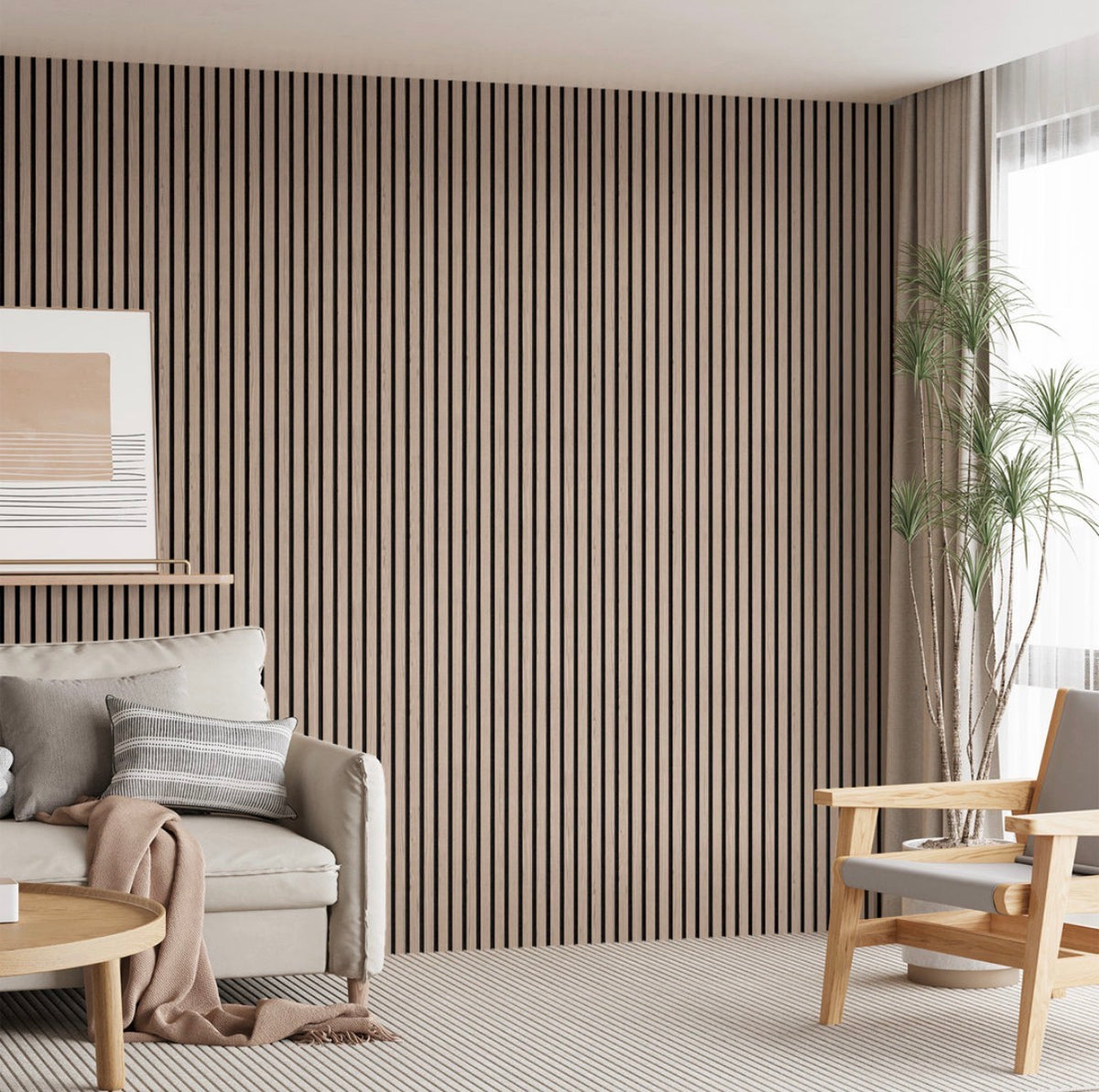 Acoustic Paneling - Set of 4 - 12.6” x 106” Walnut