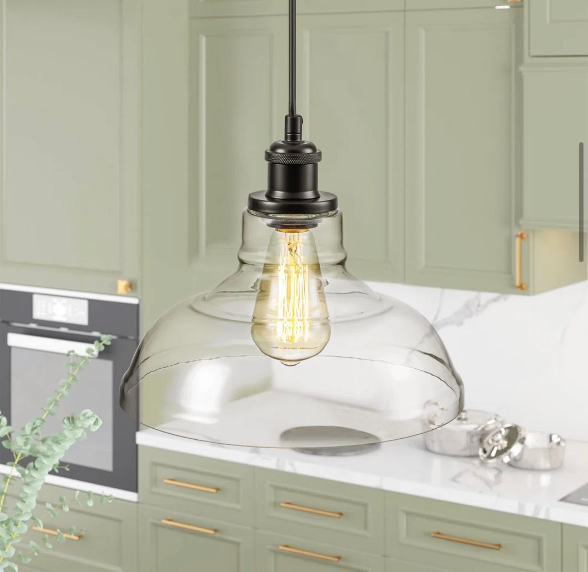 Pendant - 1 - Light Dome Glass Kitchen Island Pendant Light - WF1.3.26