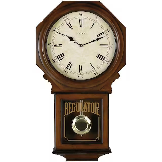 Wall Clock - Bulova 25 in. H X 13.75 in. with Pendulum Chime