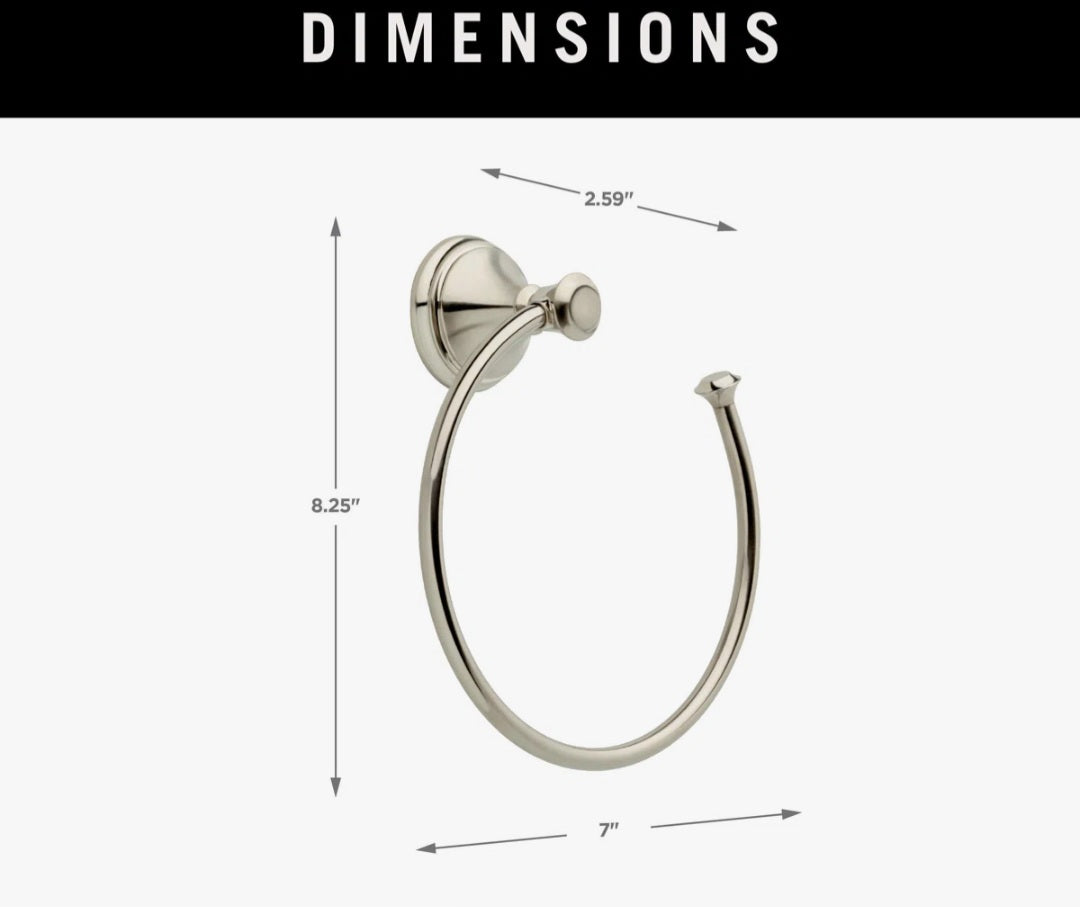 Towel Ring - Cassidy Wall Mount Round Open Towel Ring Bathroom Hardware Accessory