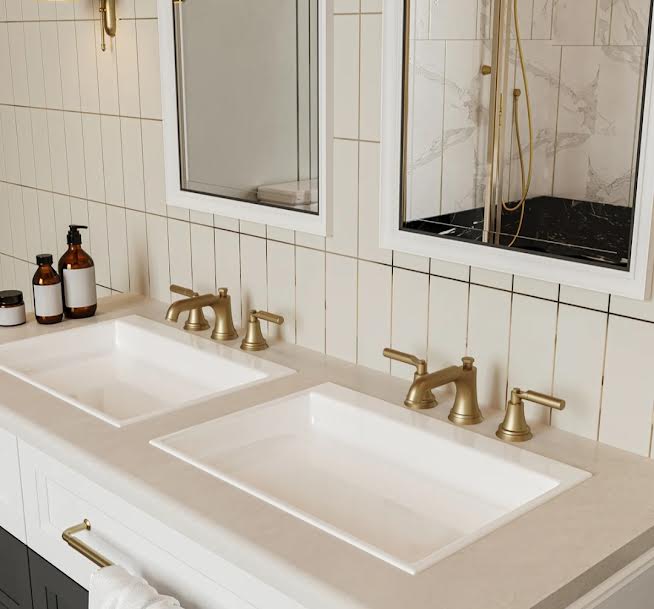 Faucet - Widespread 2-Handle Bathroom Faucet with Drain Assembly - WF12.4.25
