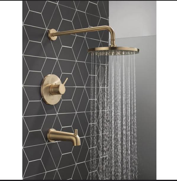 Faucet - Modern Raincan Round Single Function Tub and Shower Faucet Set - WF12.4.25