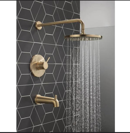 Faucet - Modern Raincan Round Single Function Tub and Shower Faucet Set - WF12.4.25