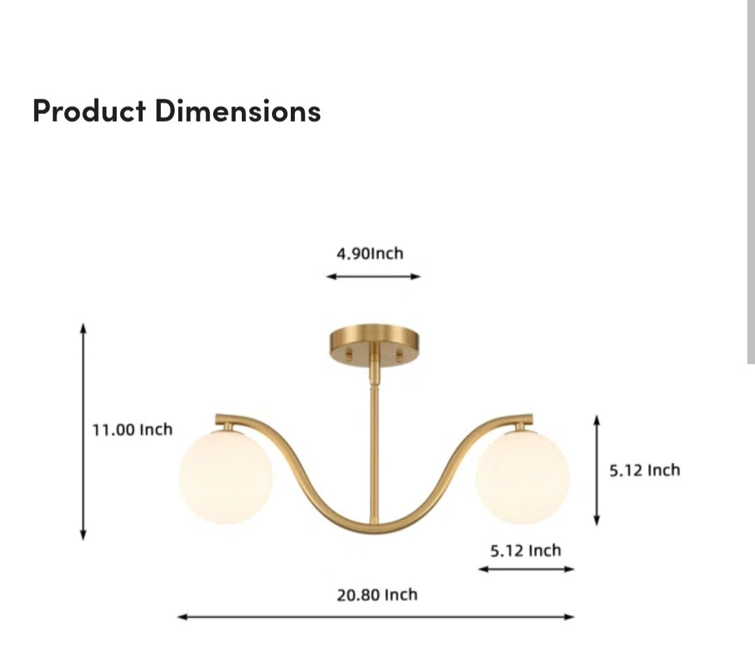 Chandelier - Double Wave Globe Chandelier with White Jade Glass - WF1.3.26