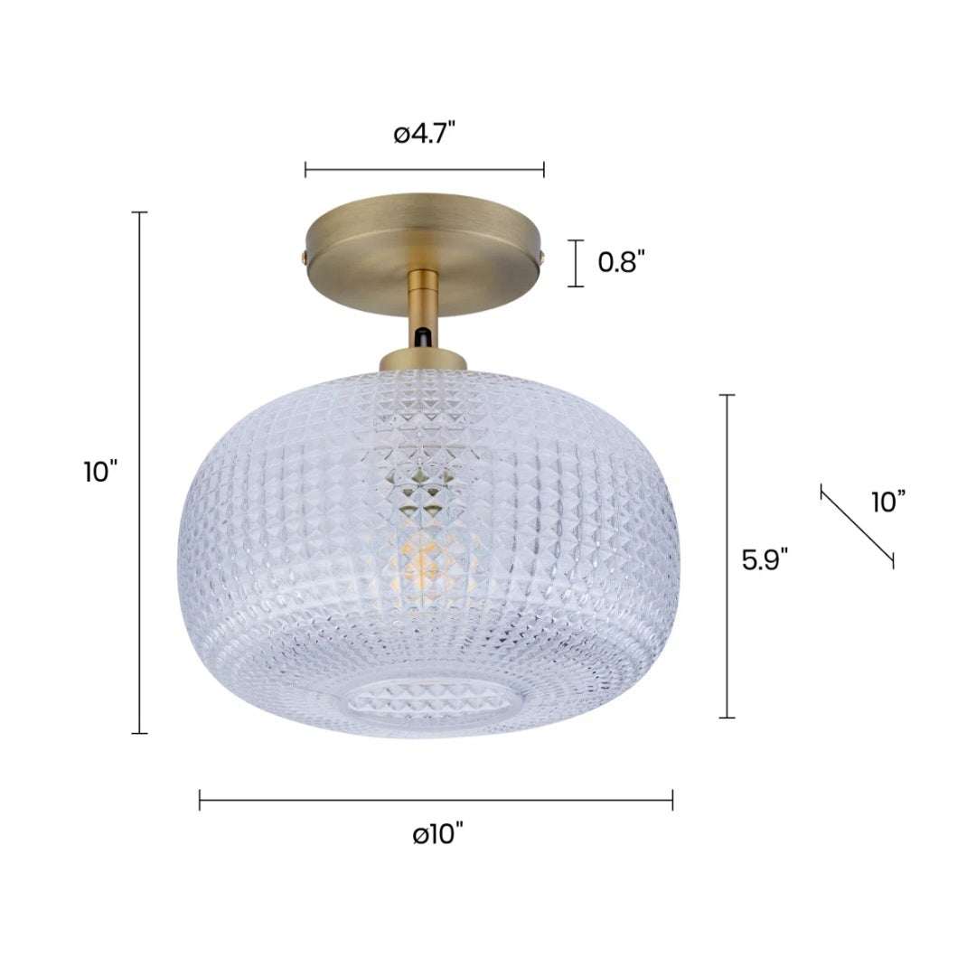 Flush Mount - Adeyne Glass Semi Flush Mount  - WF12.4.25