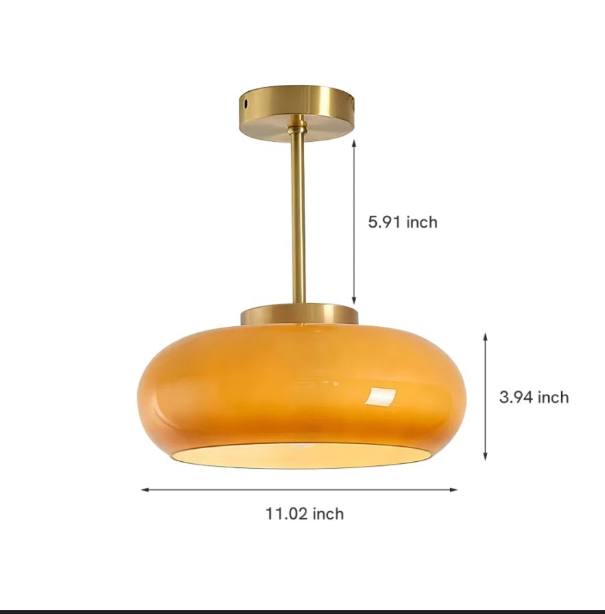 Flush Mount - Fozie Glass Semi Flush Mount - WF12.4.25