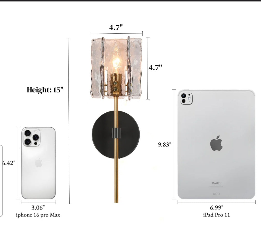 Sconce - Quitman Iron Glass Mini 4.7" W Wallchiere - WF12.4.25