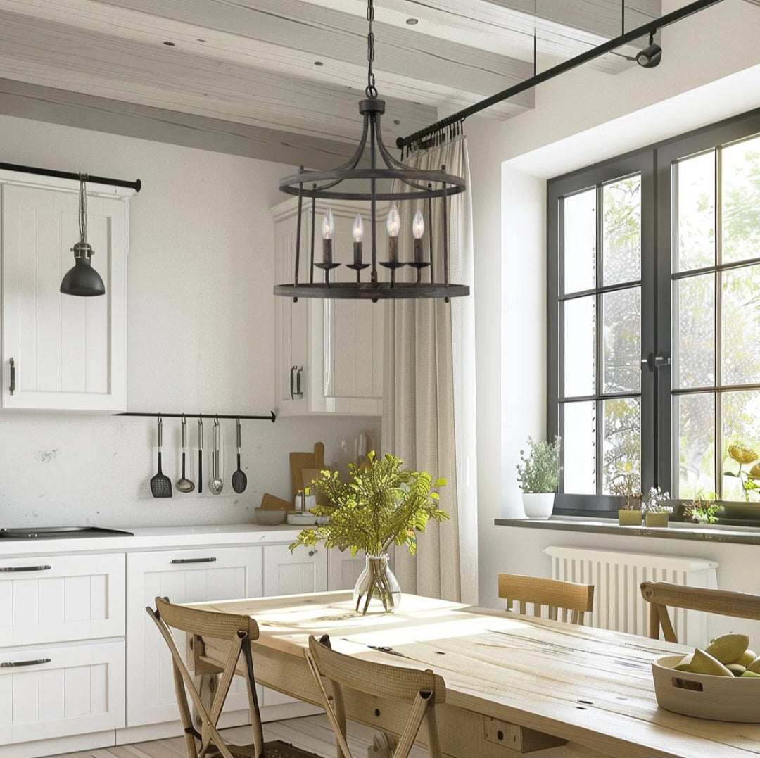 Chandelier - Leitersburg 4 - Light Iron Dimmable Chandelier - WF12.4.25