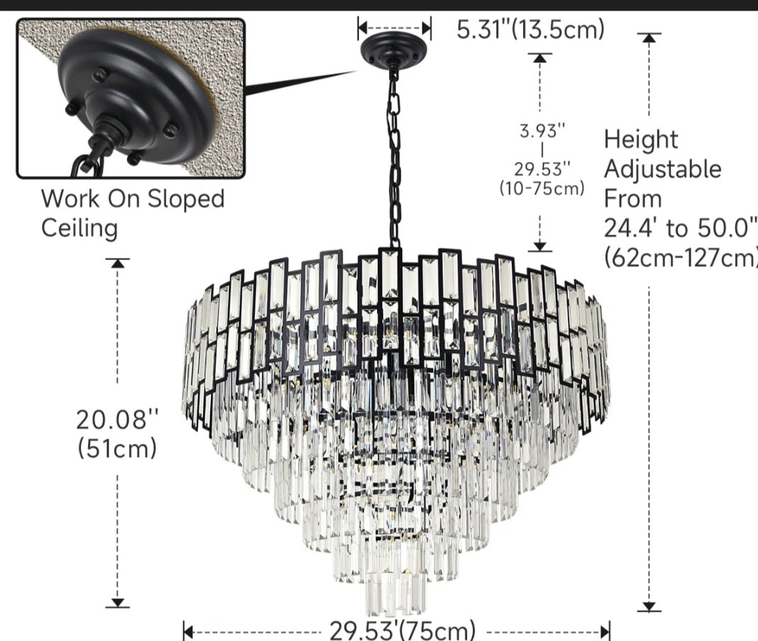 Chandelier - Imma Crystal Empire Chandelier with Crystal Accents - WF12.4.25